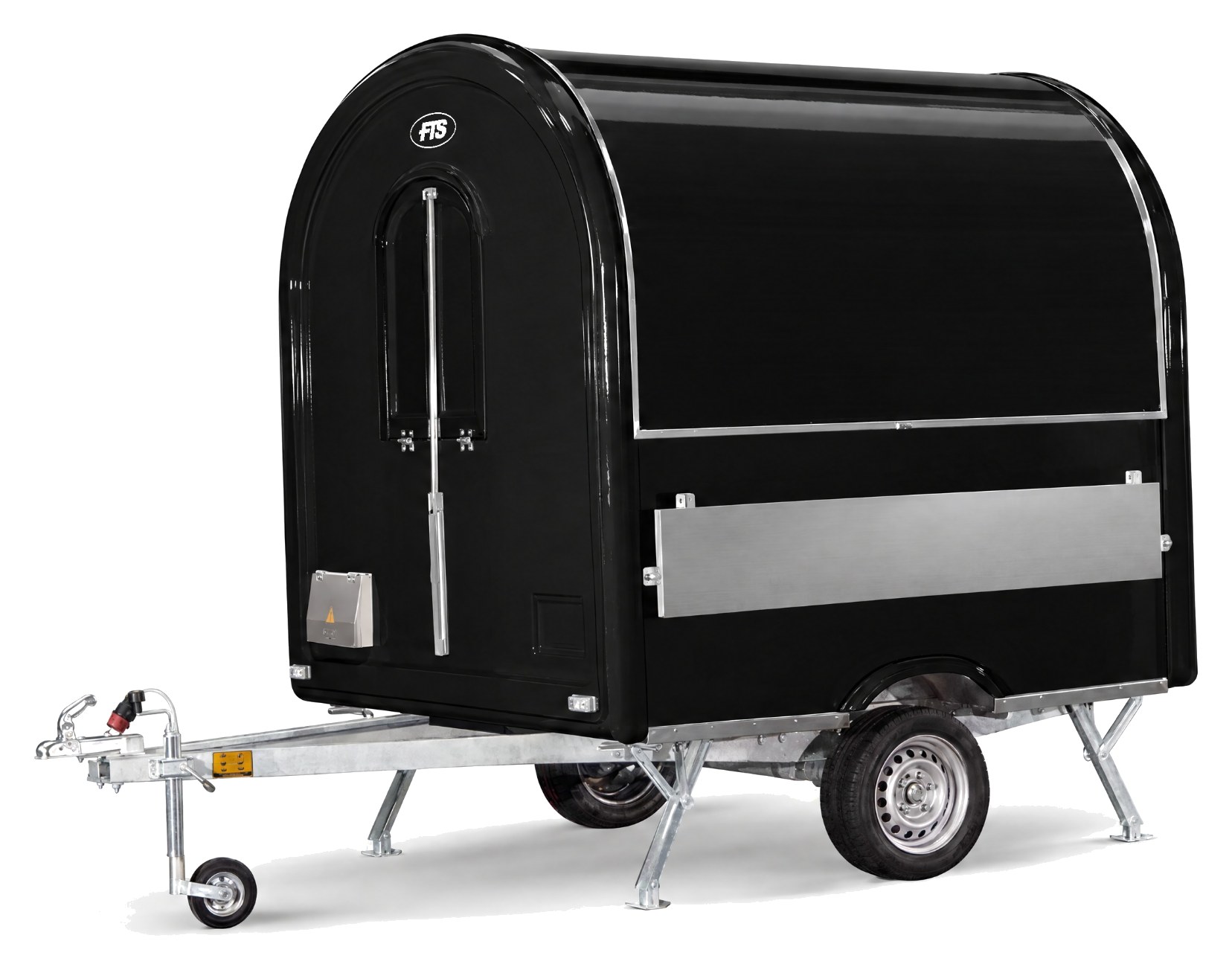 Zwarte foodtrailer AIR 220: 750 kg maximaal toegestane massa, te trekken met rijbewijs B