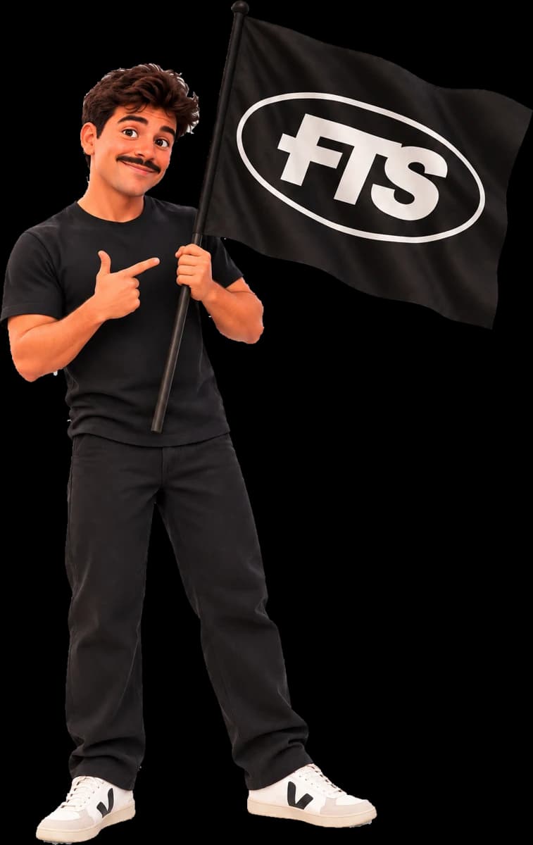 Romain, oprichter van Food Truck Store, met de FTS-vlag