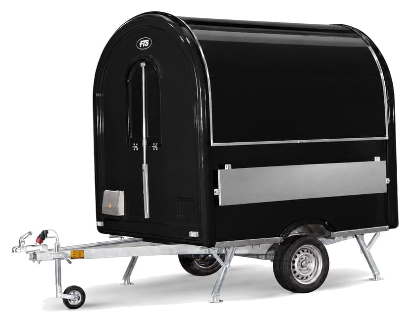 Zwarte foodtrailer AIR 220: 750 kg maximaal toegestane massa, te trekken met rijbewijs B