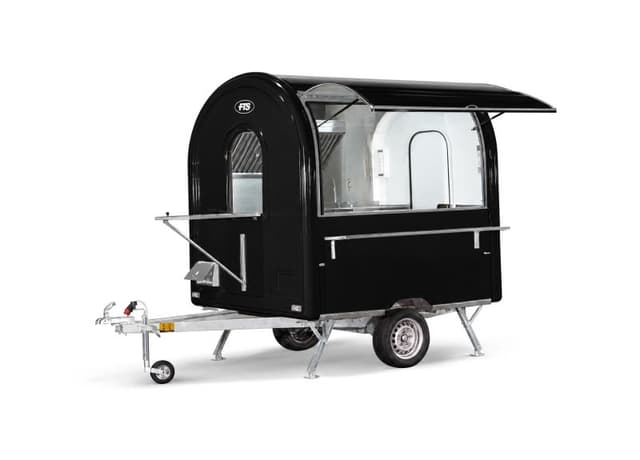 Foodtrailer Chef+ in het zwart, formaat AIR 220
