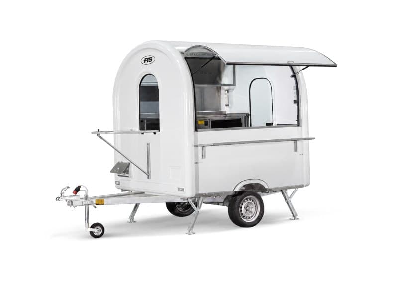 Remorque food truck L’Essentiel blanche, format AIR 220